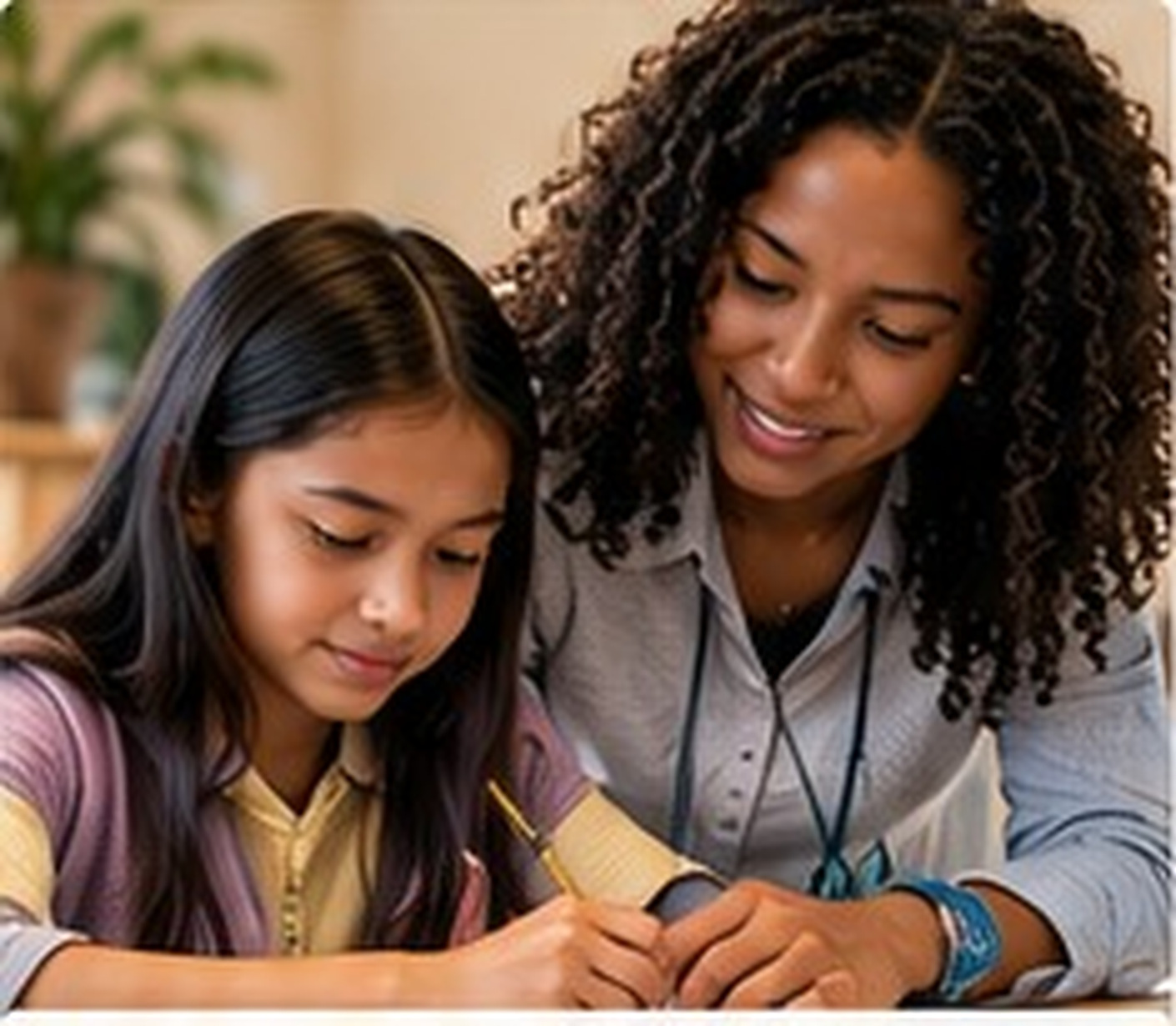 Educator supporting a learner.