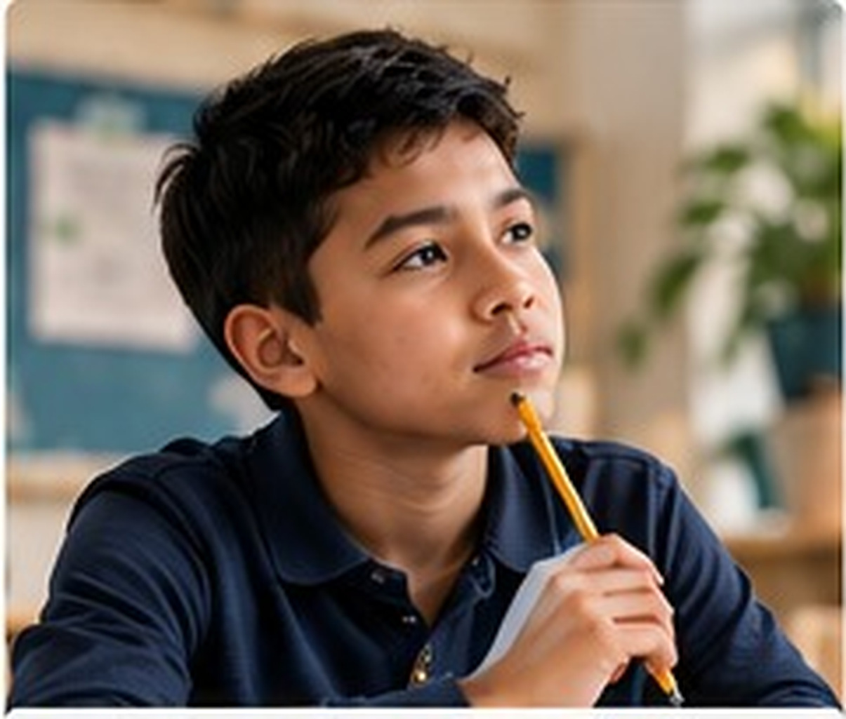 Learner reflecting during a lesson.